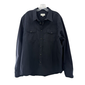 Tecovas Men's Cotton Twill Western Black Collared Button Down Shirt Size XL Flaw